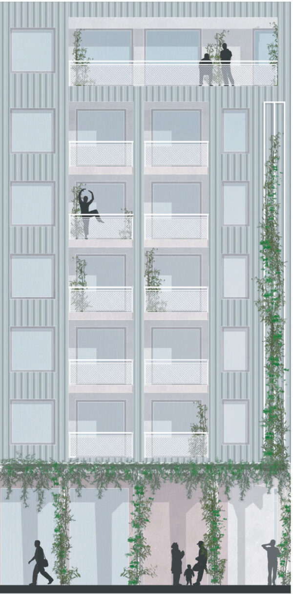 Kosmos ansicht fassade loggien